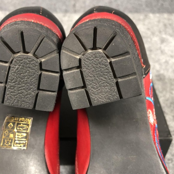 L'Artiste Spring Step Ankle Booties Women's 9 Red Leather Embroidered Boho - Picture 15 of 16